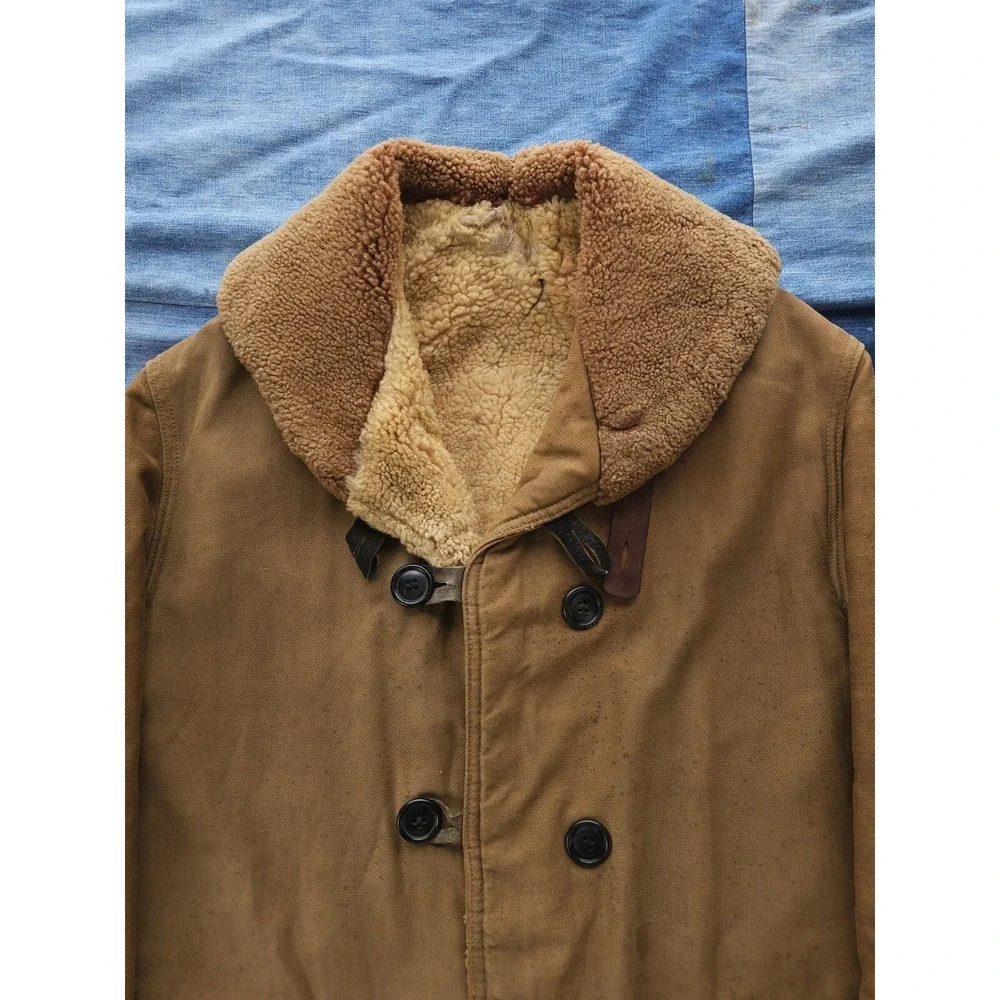 Vintage 1930s USCG Transport Mackinaw Coat Shearling Shawl Collar RARE 38 - Picture 5 of 16